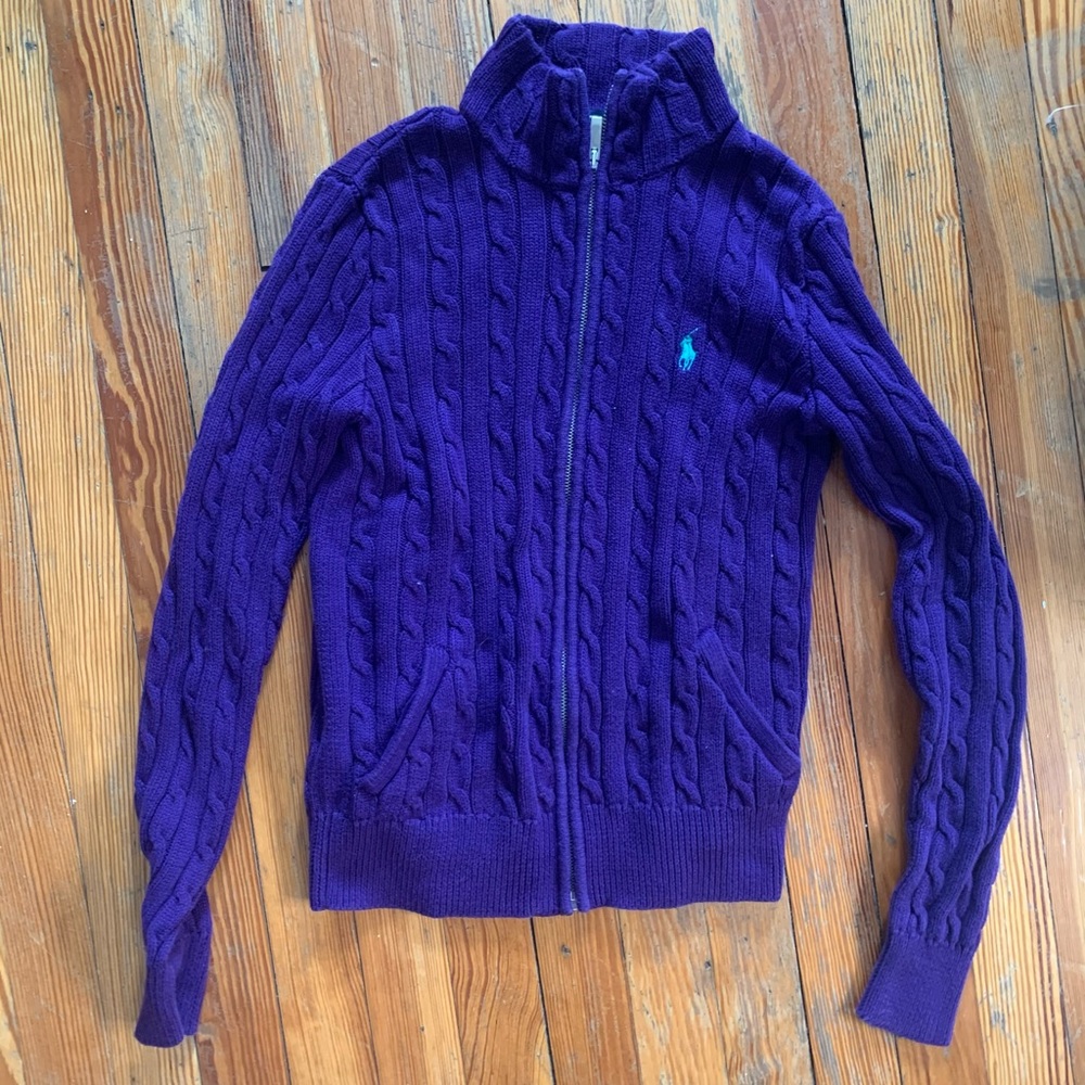 Ralph Lauren Women’s Purple Medium Zipper Sweater